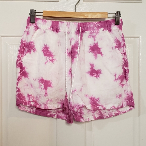 Rachel Zoe tie-dye shorts size Small 100% Linen - Picture 1 of 4